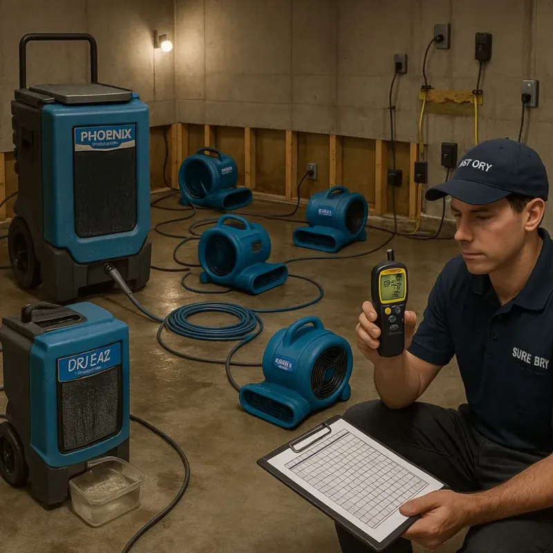 Structural Drying and Dehumidification process in Villa Park, IL